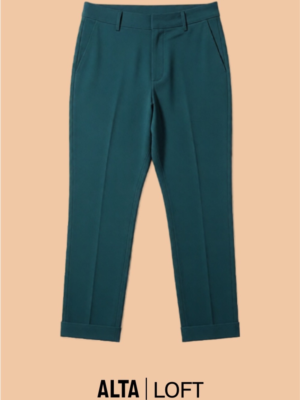 LOFT Teal Slim Cropped Dress Pants